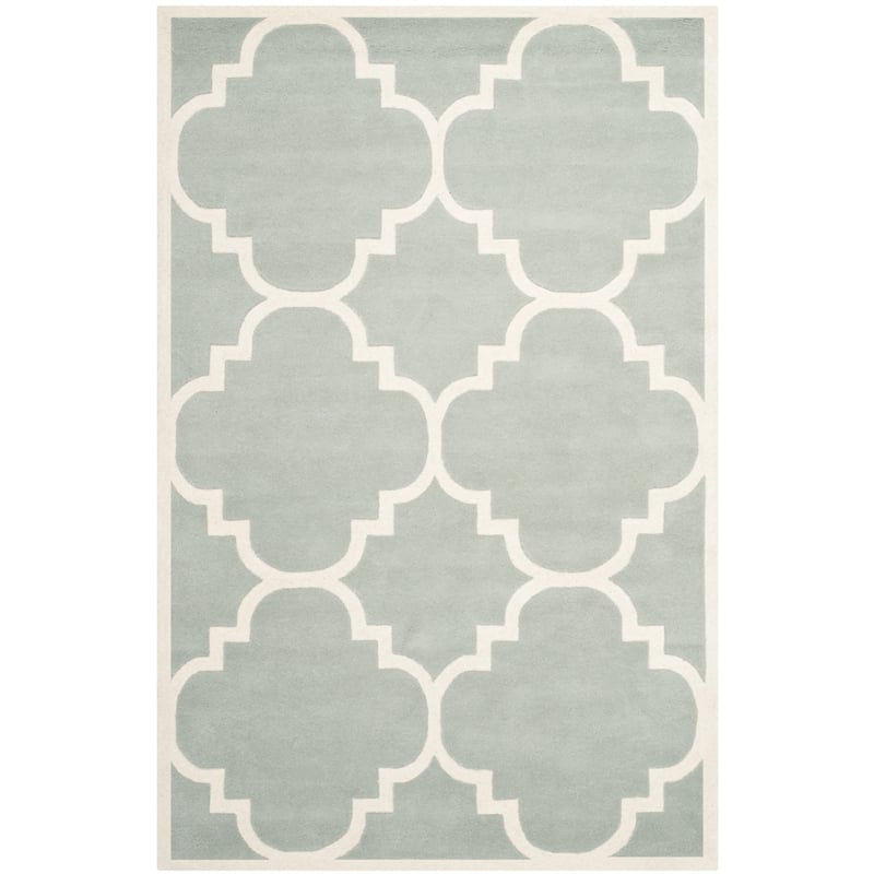 Safavieh Chatham 5' X 8' Wool Hand Tufted Rug in Gray / Ivory
