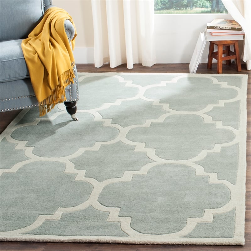 Safavieh Chatham 5' X 8' Wool Hand Tufted Rug in Gray / Ivory