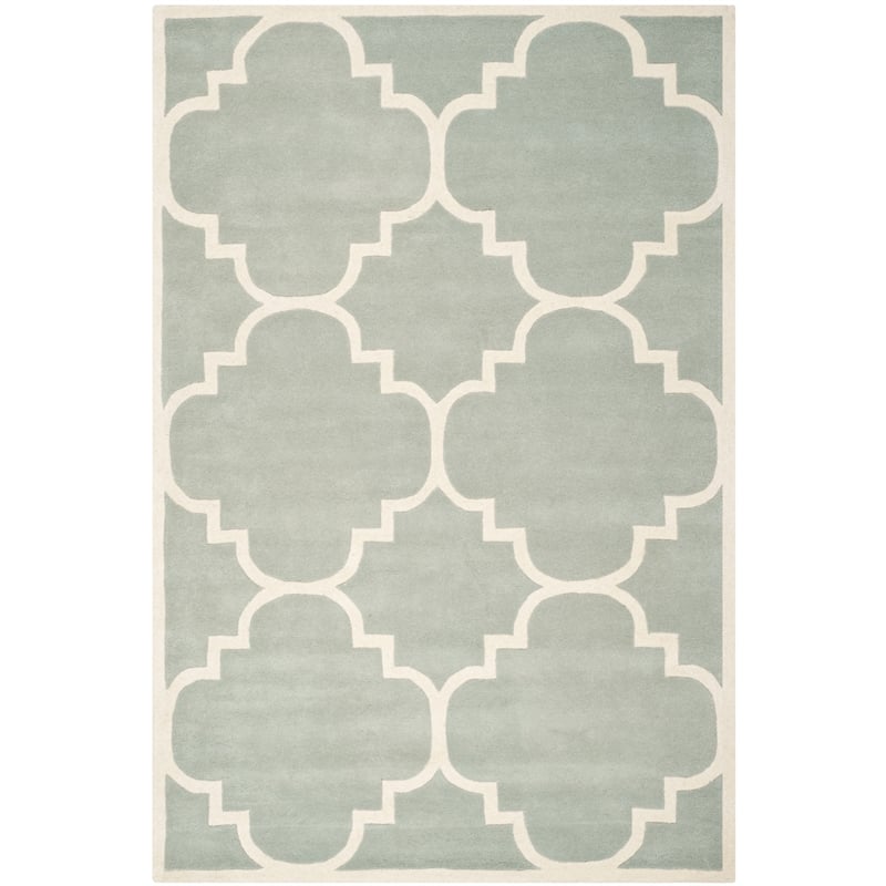 Safavieh Chatham 6' X 9' Wool Hand Tufted Rug in Gray / Ivory