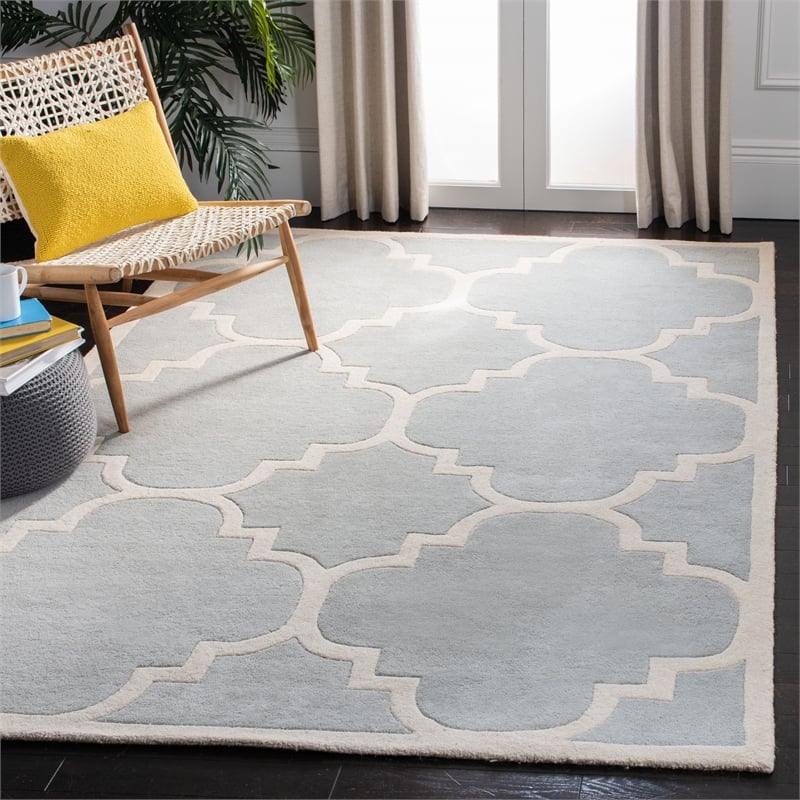 Safavieh Chatham 10' X 14' Wool Hand Tufted Rug in Gray / Ivory