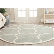 Safavieh Chatham 7' X 7' Round Wool Hand Tufted Rug in Gray / Ivory