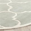 Safavieh Chatham 7' X 7' Round Wool Hand Tufted Rug in Gray / Ivory