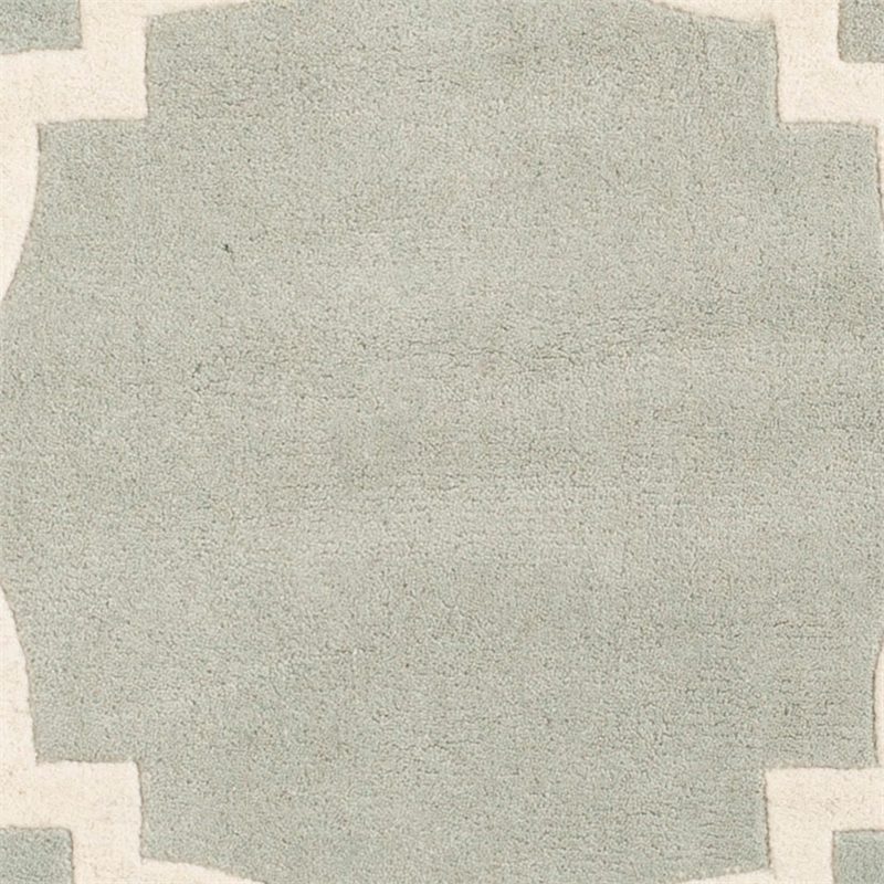 Safavieh Chatham 7' X 7' Round Wool Hand Tufted Rug in Gray / Ivory