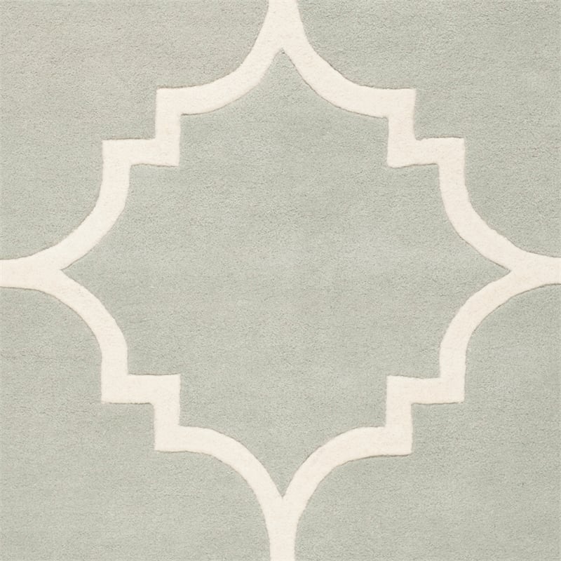 Safavieh Chatham 4' X 4' Square Wool Hand Tufted Rug in Gray / Ivory
