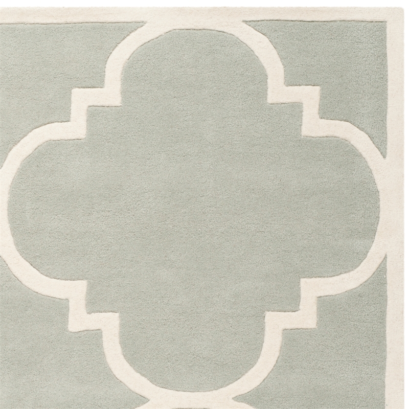 Safavieh Chatham 5' X 5' Square Wool Hand Tufted Rug in Gray / Ivory