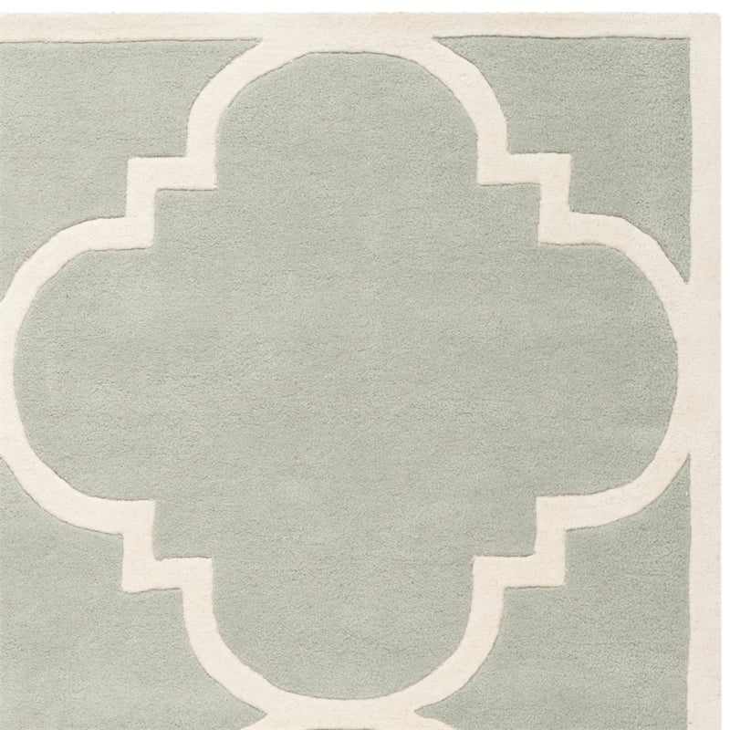 Safavieh Chatham 7' X 7' Square Wool Hand Tufted Rug in Gray / Ivory