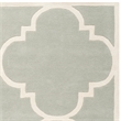 Safavieh Chatham 7' X 7' Square Wool Hand Tufted Rug in Gray / Ivory
