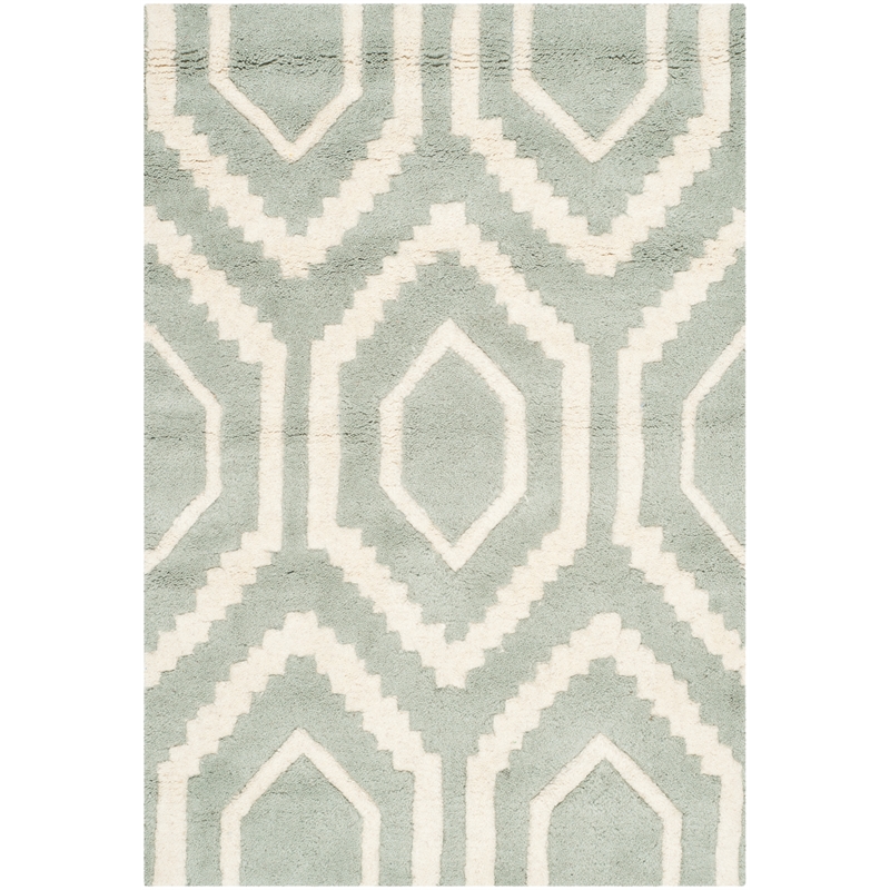 Safavieh Chatham 2' X 3' Wool Hand Tufted Rug in Gray / Ivory