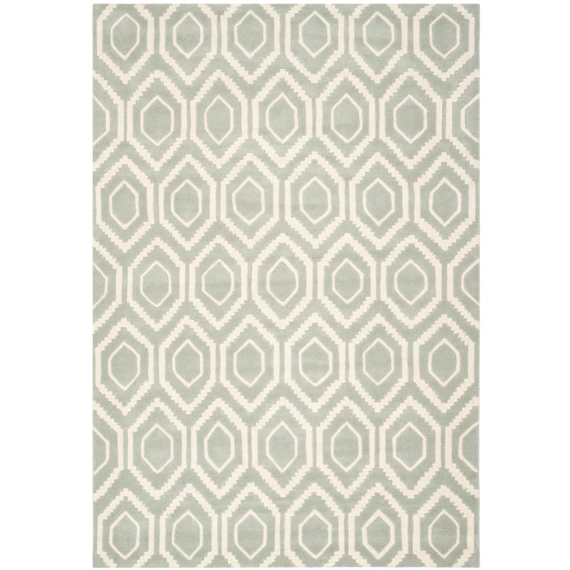 Safavieh Chatham 5' X 8' Wool Hand Tufted Rug in Gray / Ivory