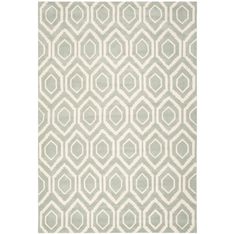 Safavieh Chatham 6' X 9' Wool Hand Tufted Rug in Gray / Ivory