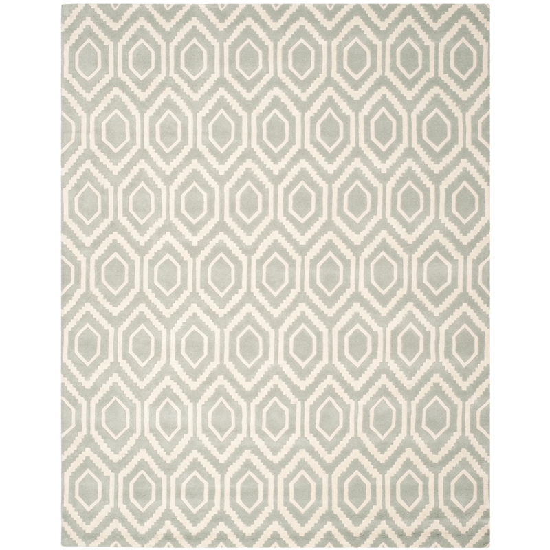 Safavieh Chatham 8' X 10' Wool Hand Tufted Rug in Gray / Ivory