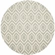 Safavieh Chatham 7' X 7' Round Wool Hand Tufted Rug in Gray / Ivory
