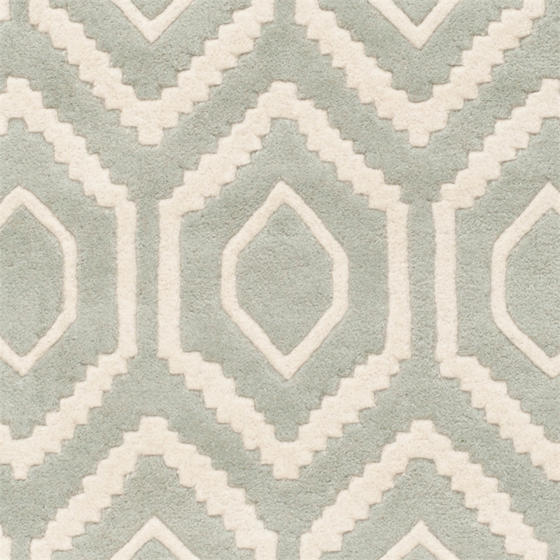 Safavieh Chatham 4' X 4'  Square Wool Hand Tufted Rug in Gray / Ivory