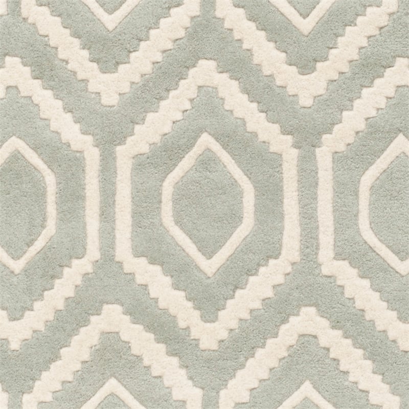 Safavieh Chatham 5' X 5' Square Wool Hand Tufted Rug in Gray / Ivory