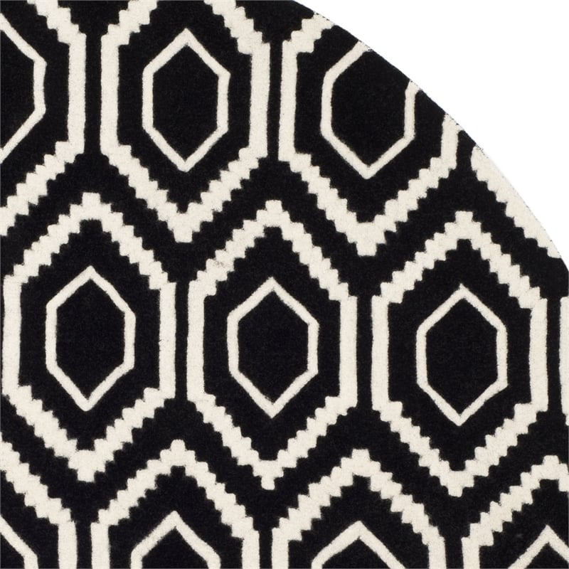 Safavieh Chatham Black Contemporary Rug - Round 7'