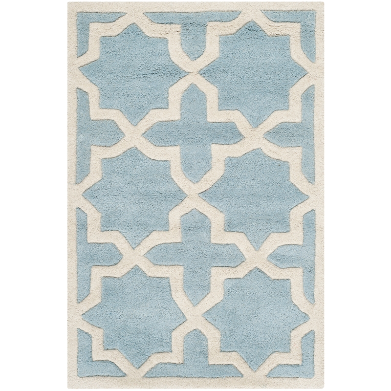 Safavieh Chatham 2' X 3' Wool Hand Tufted Rug in Blue / Ivory