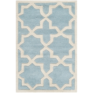 Safavieh Chatham 2' X 3' Wool Hand Tufted Rug in Blue / Ivory