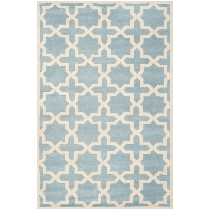 Safavieh Chatham 6' X 9' Wool Hand Tufted Rug in Blue / Ivory