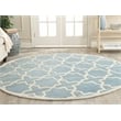 Safavieh Chatham 5' X 5' Round Wool Hand Tufted Rug in Blue / Ivory