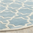 Safavieh Chatham 5' X 5' Round Wool Hand Tufted Rug in Blue / Ivory