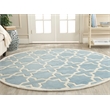 Safavieh Chatham 5' X 5' Round Wool Hand Tufted Rug in Blue / Ivory