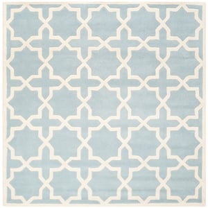 Safavieh Chatham 8'-9&quot X 8'-9&quot Square Wool Hand Tufted Rug in Blue / Ivory