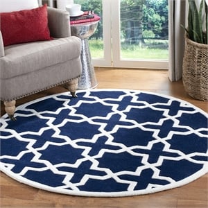 Safavieh Chatham Dark Blue Contemporary Rug - Round 4'