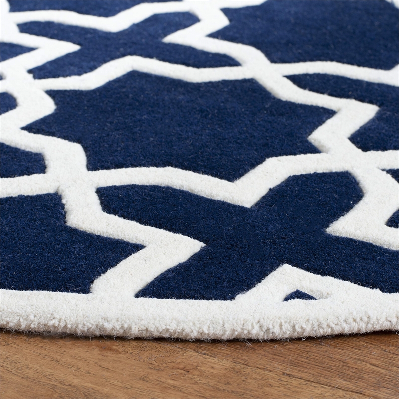 Safavieh Chatham Dark Blue Contemporary Rug - Round 5'