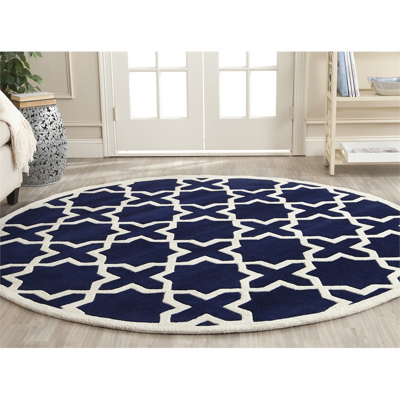 Safavieh Chatham Dark Blue Contemporary Rug - Round 7'