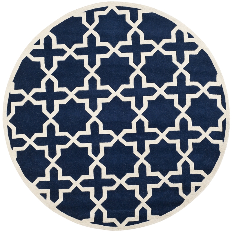 Safavieh Chatham Dark Blue Contemporary Rug - Round 7'
