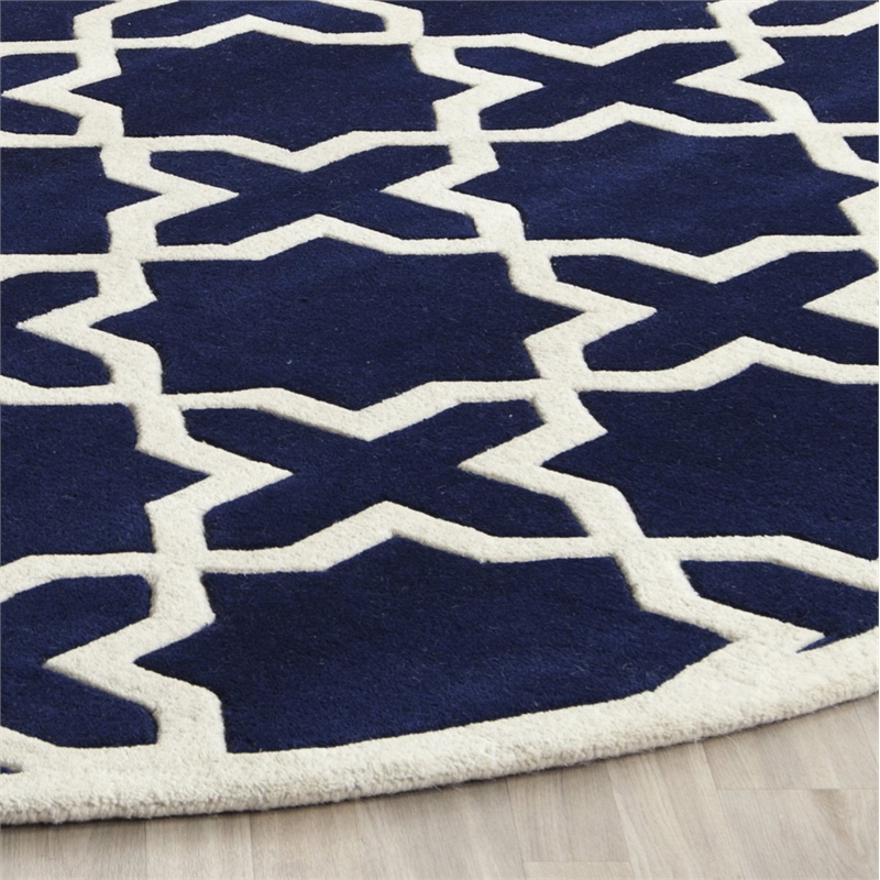 Safavieh Chatham Dark Blue Contemporary Rug - Round 7'