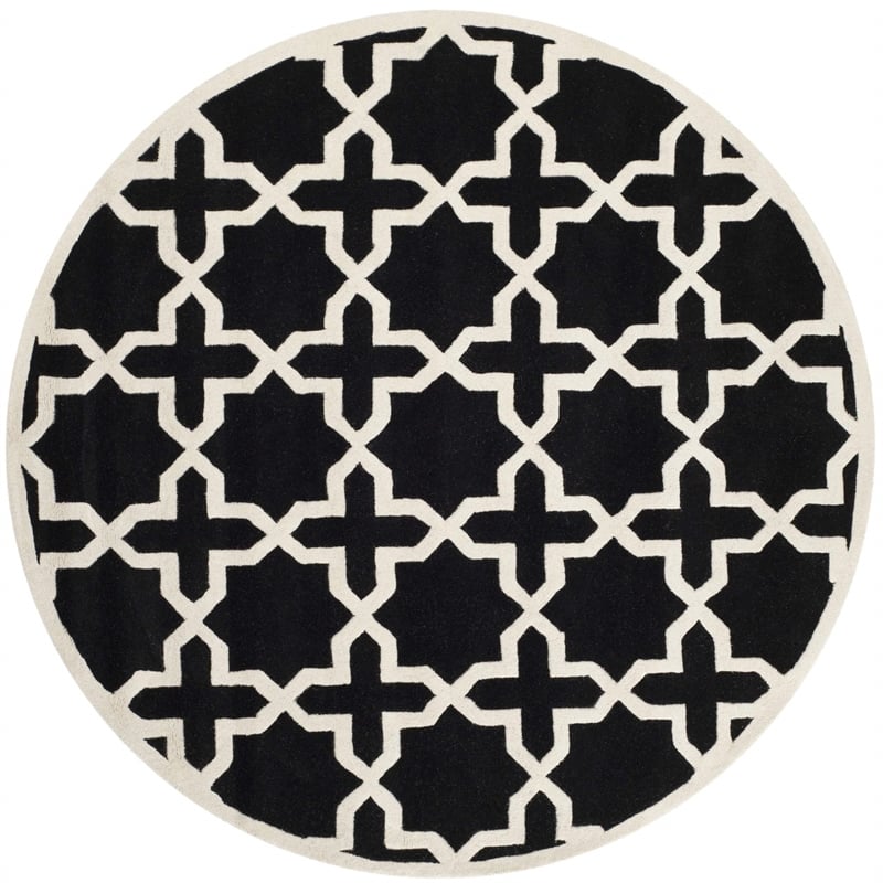Safavieh Chatham Black Contemporary Rug - Round 7'