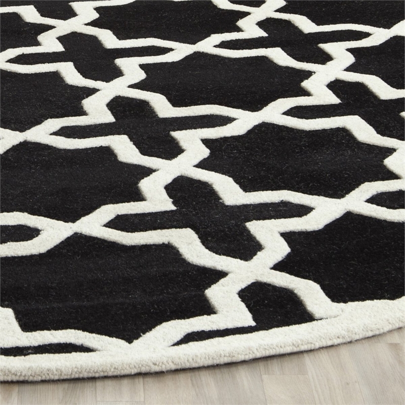 Safavieh Chatham Black Contemporary Rug - Round 7'