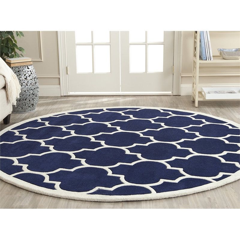 Safavieh Chatham Dark Blue Contemporary Rug - Round 4'