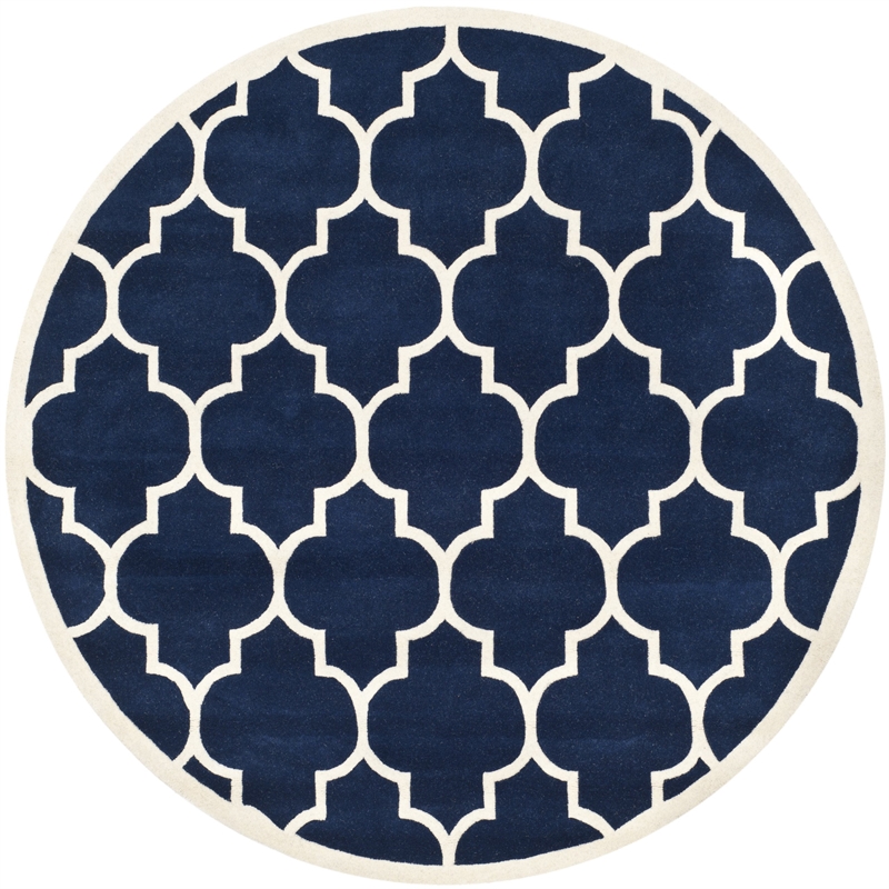 Safavieh Chatham Dark Blue Contemporary Rug - Round 4'