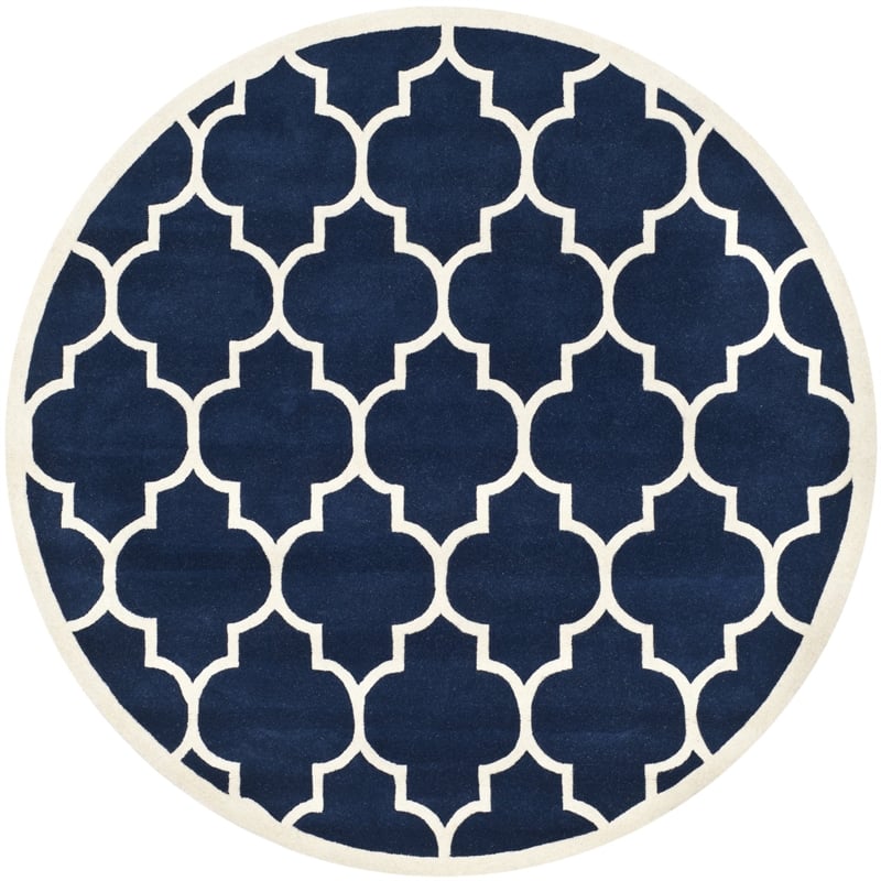 Safavieh Chatham Dark Blue Contemporary Rug - Round 5'