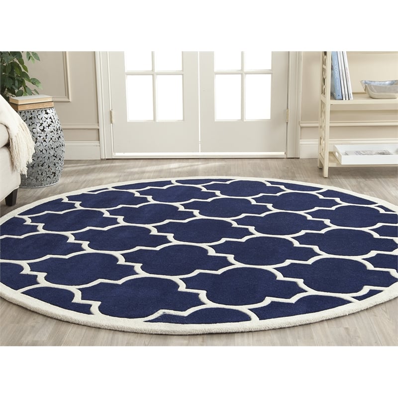 Safavieh Chatham Dark Blue Contemporary Rug - Round 7'