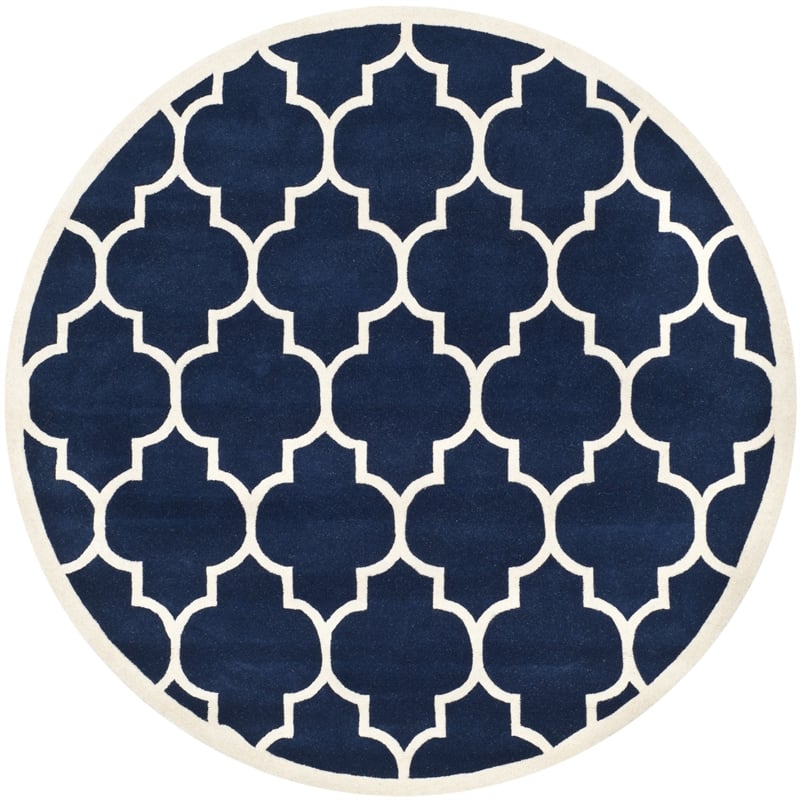 Safavieh Chatham Dark Blue Contemporary Rug - Round 7'