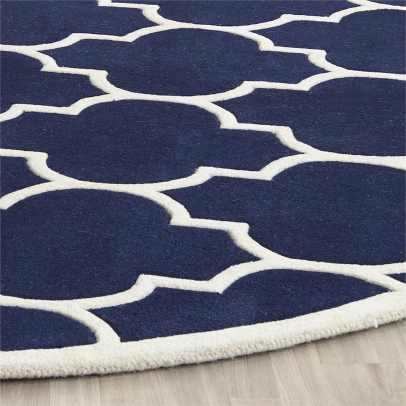Safavieh Chatham Dark Blue Contemporary Rug - Round 7'