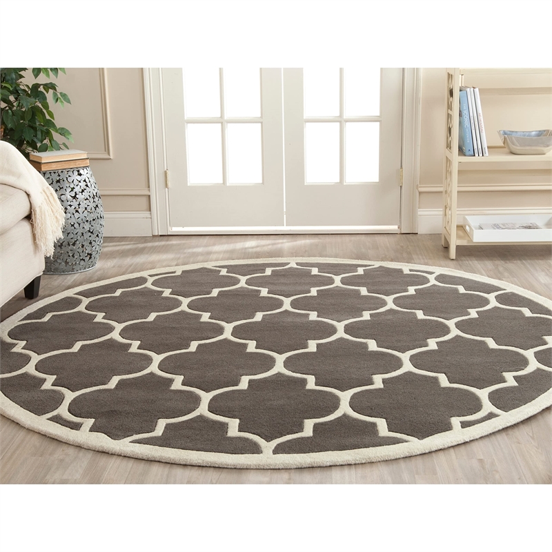 Safavieh Chatham Dark Grey Contemporary Rug - Round 4'