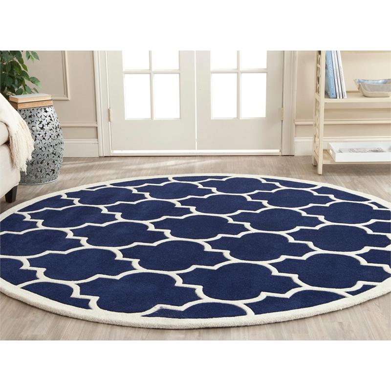 Safavieh Chatham Dark Grey Contemporary Rug - Round 4'