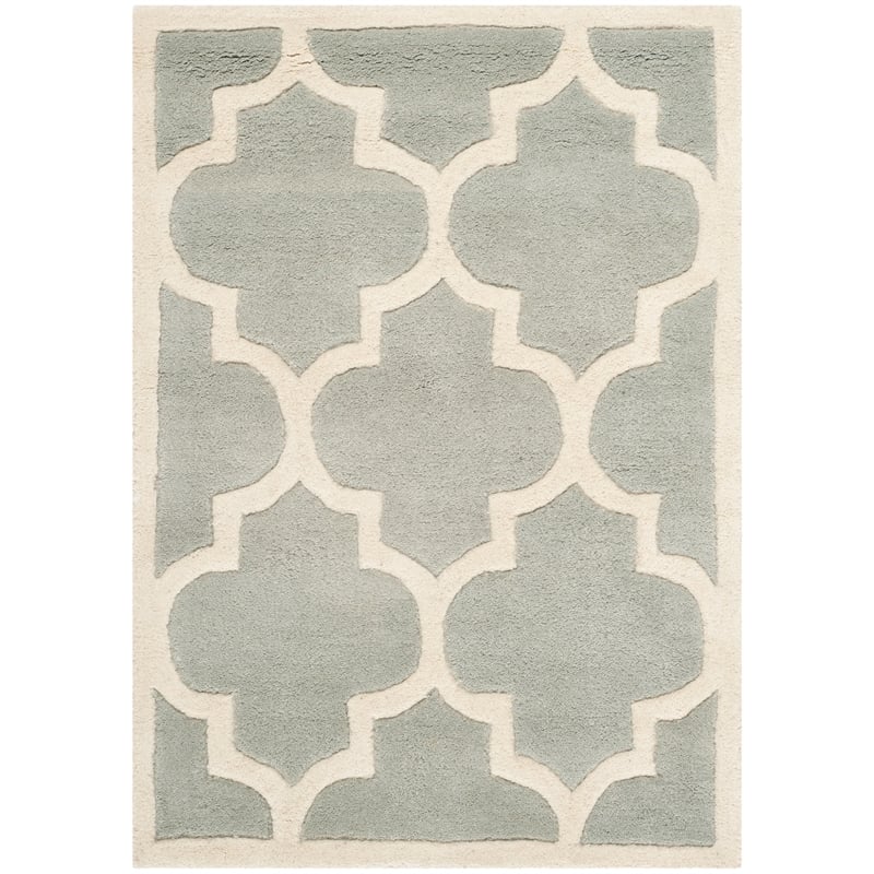 Safavieh Chatham 3' X 5' Wool Hand Tufted Rug in Gray / Ivory
