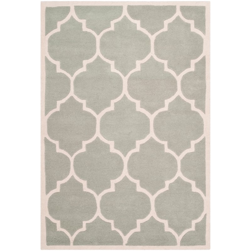 Safavieh Chatham 4' X 6' Wool Hand Tufted Rug in Gray / Ivory