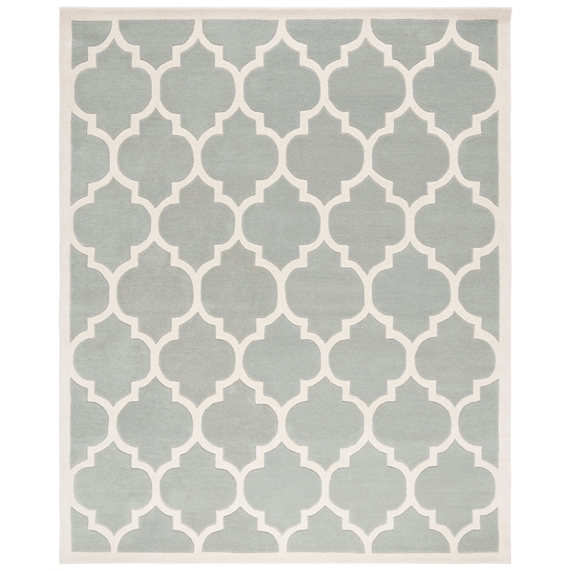 Safavieh Chatham 8' X 10' Wool Hand Tufted Rug in Gray / Ivory