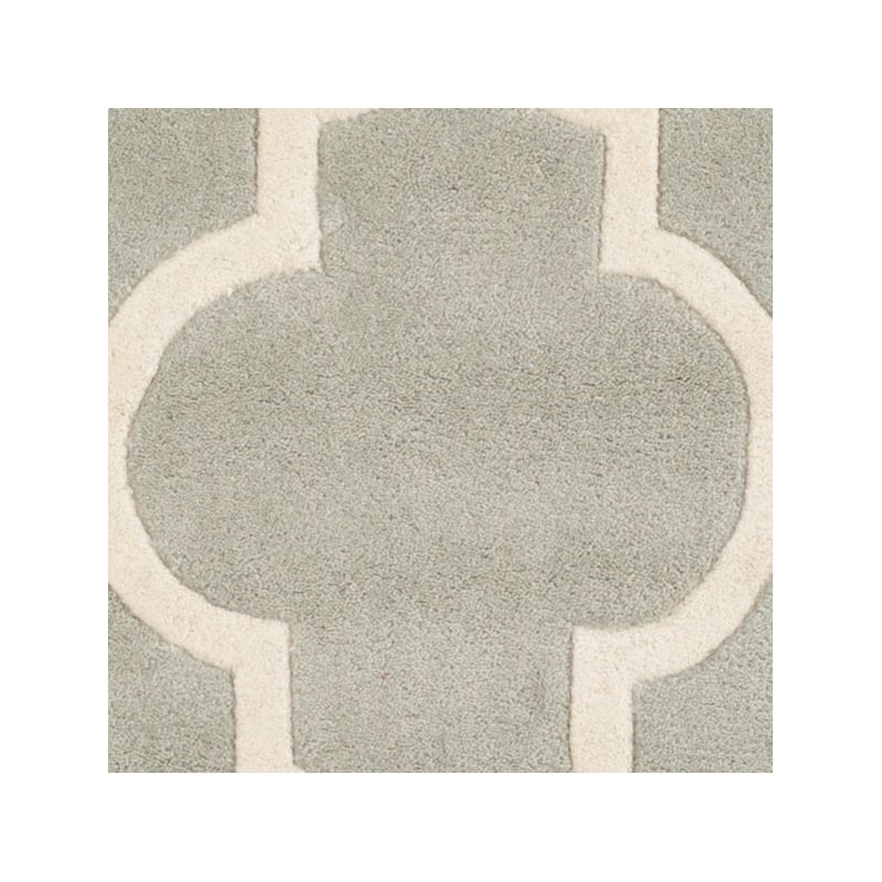 Safavieh Chatham 4' X 4'  Round Wool Hand Tufted Rug in Gray / Ivory