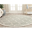 Safavieh Chatham 5' X 5' Round Wool Hand Tufted Rug in Gray / Ivory