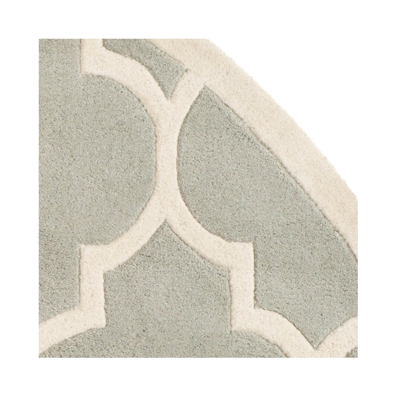 Safavieh Chatham 5' X 5' Round Wool Hand Tufted Rug in Gray / Ivory
