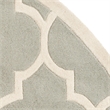 Safavieh Chatham 5' X 5' Round Wool Hand Tufted Rug in Gray / Ivory