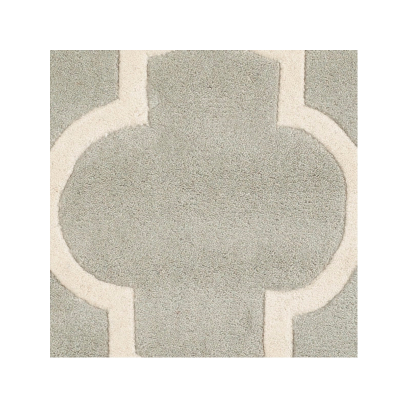 Safavieh Chatham 5' X 5' Round Wool Hand Tufted Rug in Gray / Ivory