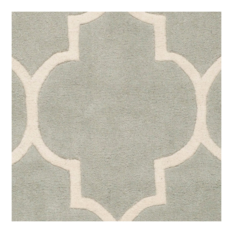Safavieh Chatham 4' X 4'  Square Wool Hand Tufted Rug in Gray / Ivory